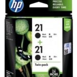 HP 21A Ink Cartridge, Black, Twin Pack