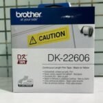 Brother DK22606 Continuous Length Film Tape, Black on Yellow