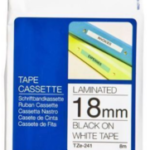 Brother TZe-241 Black on White 18mm Label Tape
