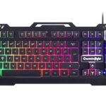 Cosmic Byte CB-GK-05 Titan Wired Gaming Keyboard with Aluminum Body, Rainbow Backlit Keycaps, Braided Cable (Black)