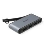 PHILIPS 4 in 1 Type C USB HUB with USB C to 4 x USB A Type C Port Devices