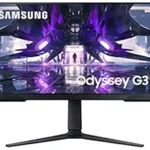 Samsung Odyssey G3 Gaming Monitor 60cm (24 inches), FHD 1920 X 1080, 165 Hz, 1ms(MPRT), AMD Freesync, DP, HDMI, Height, Tilt, Pivot Adjust Stand, Bezel Less, Eye-Saver (LS24AG320NWXXL, Black)