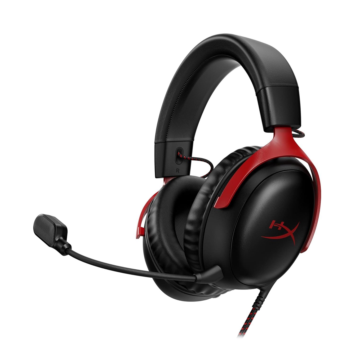 HyperX Cloud III– Wired Gaming Over Ear Headset, Pc, Ps5, Xbox Series X|S, Angled 53Mm Drivers, DTS, Memory Foam, Durable Frame, Ultra-Clear 10Mm Mic, USB-C, USB-A, 3.5Mm – Black/Red (727A9AA)